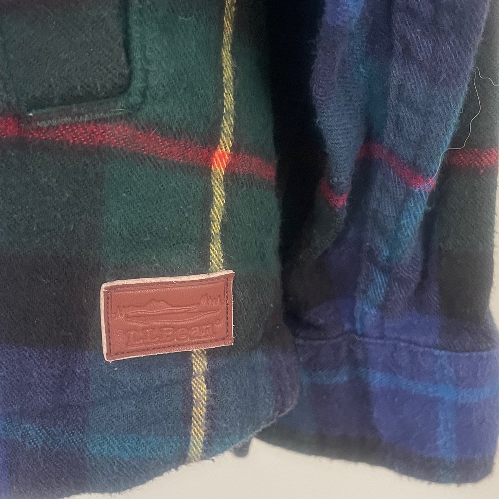 L.L. Bean Blue, Green & Red Plaid Zip Hoodie - Picture 5 of 8